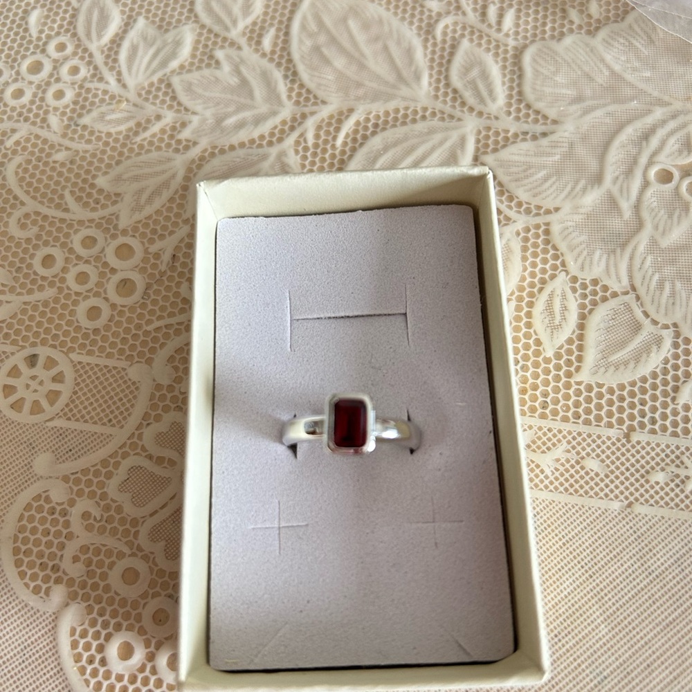 Natural Genuine Imported Garnet In Solid .925 Sterling Silver